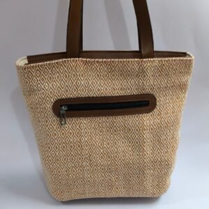 Jute & Leather Bag